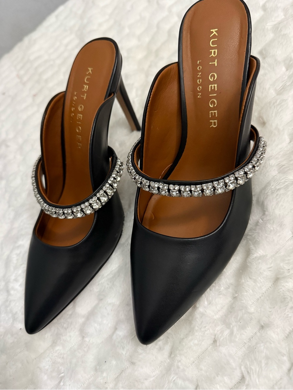 Kurt Geiger London Womens - Duke Crystal Strap Pointed Toe Mule (Women) - NEW